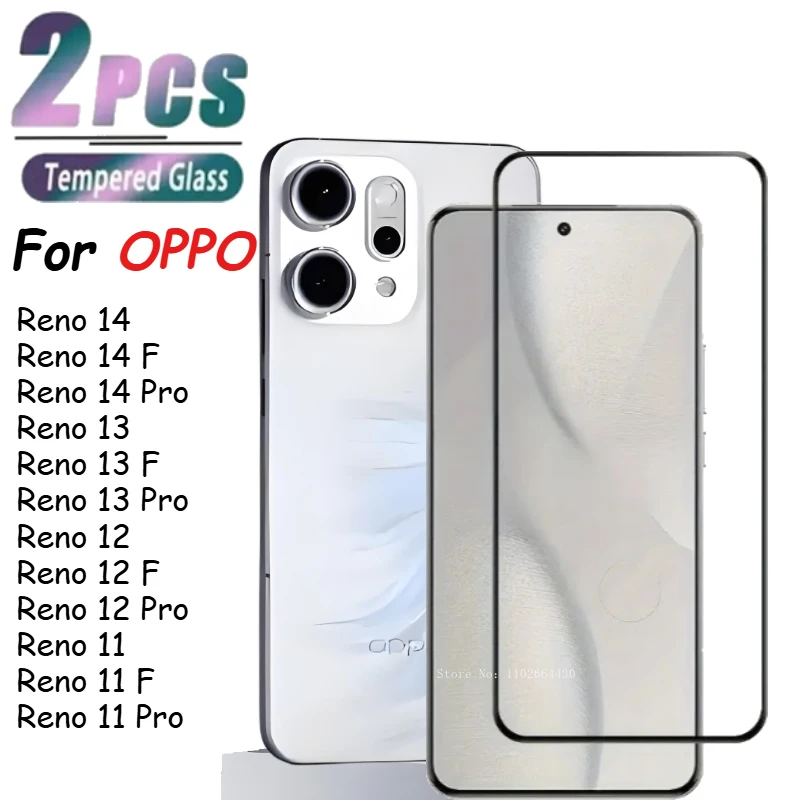 

2 шт. закаленное стекло для Oppo Reno 14 13 12 Pro защитные пленки для экрана для Oppo Reno 14 12 13 F пленка для Oppo Reno 11 12 13 14