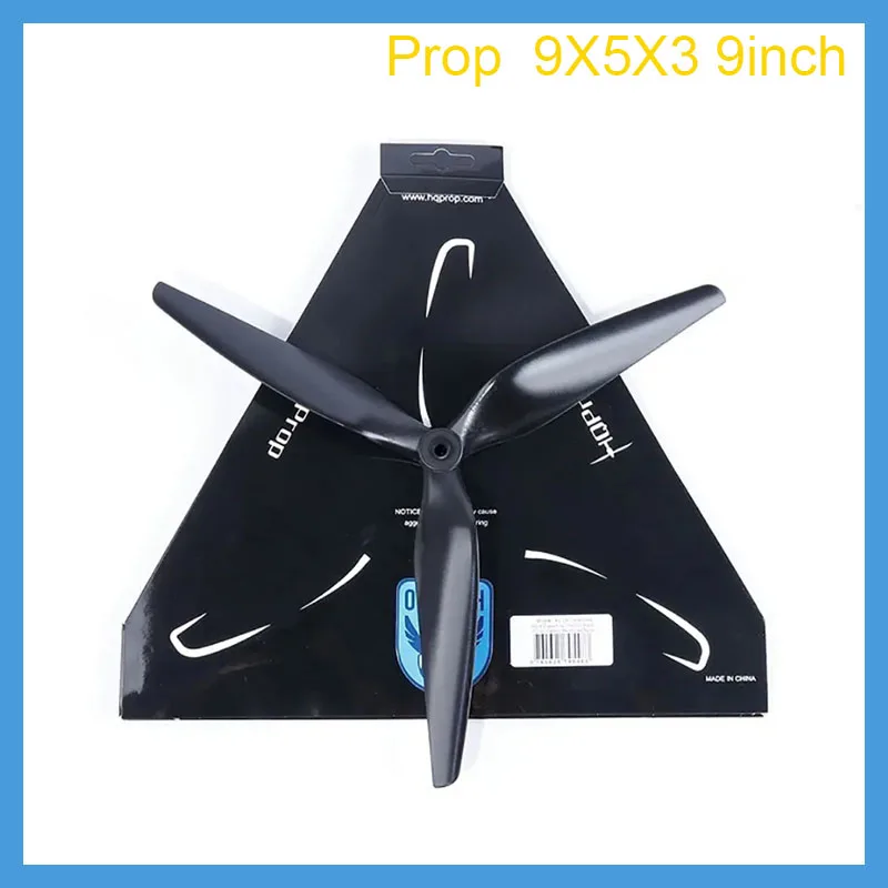 HQProp HQ Macroquad Prop  9X5X3 9inch 3 Blades Black Carbon Reinforced Nylon Propeller for RC FPV Drones