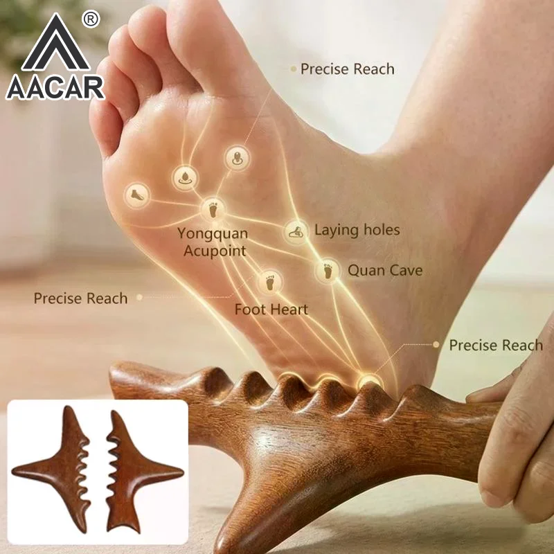 Triangular Bird Shark Shape Massage Stick Foot Gua Sha And Acupressure Tool Full-Body Meridian Trigger Point Relaxation Device