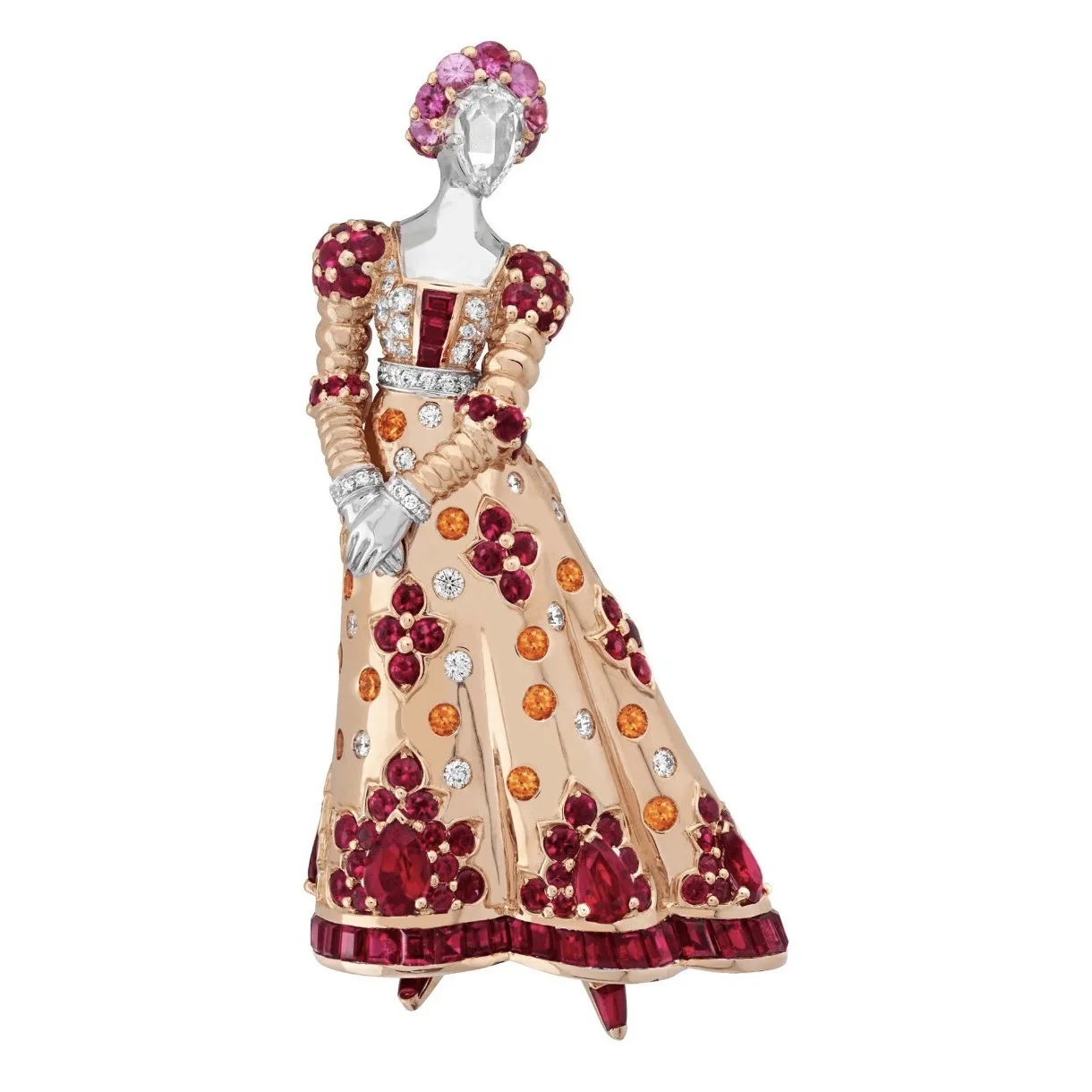 

New S925 Silver Brooch High Carbon Diamond Fan Home Romeo and Juliet Ball Dinner Dress Girl Brooch Wedding Jewelry