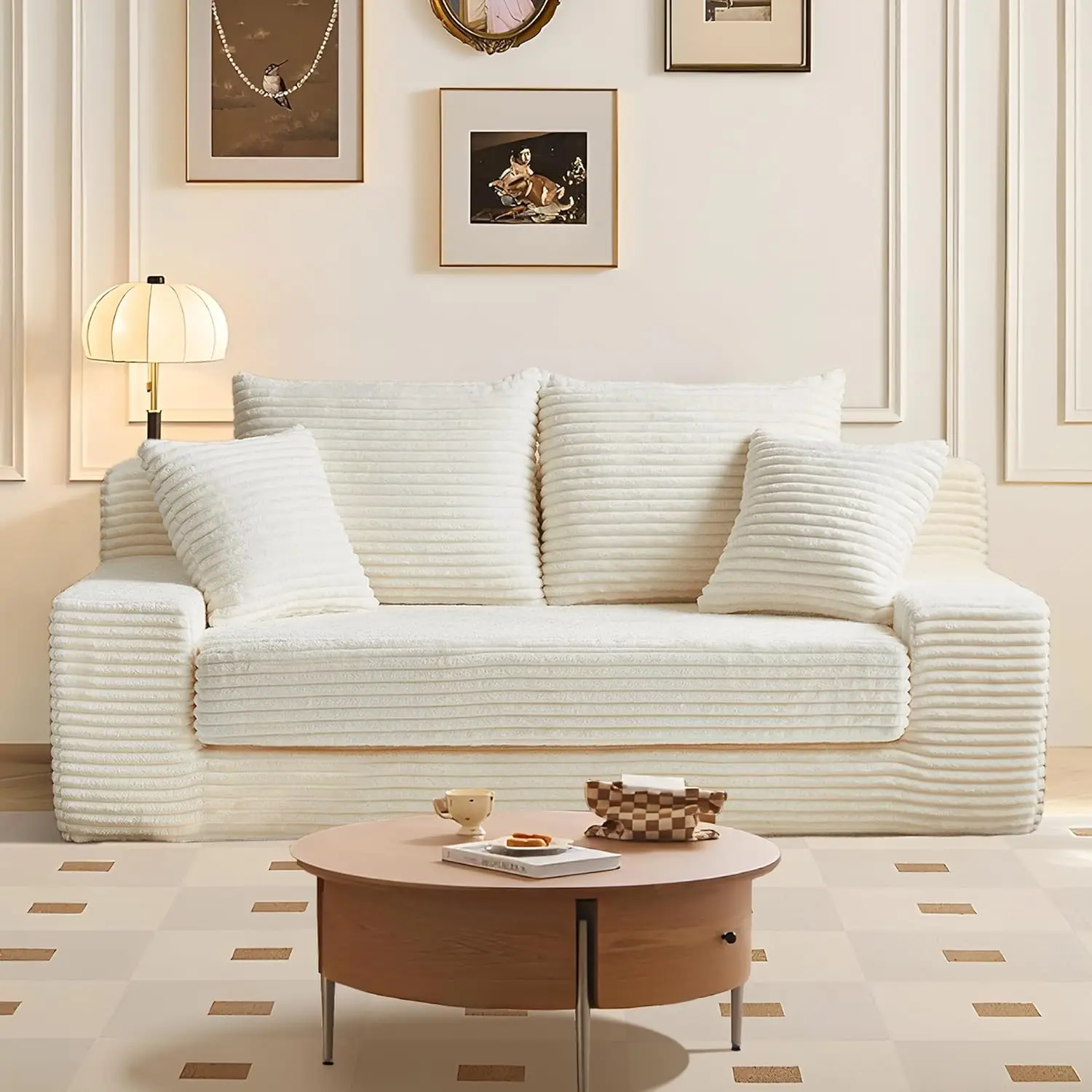 70.9'' Loveseat Sofa, 2 Seater Flannel Fabric Loveseat Couches, Comfy Upholstered Modern Leisure Love Seat Couch, Customized