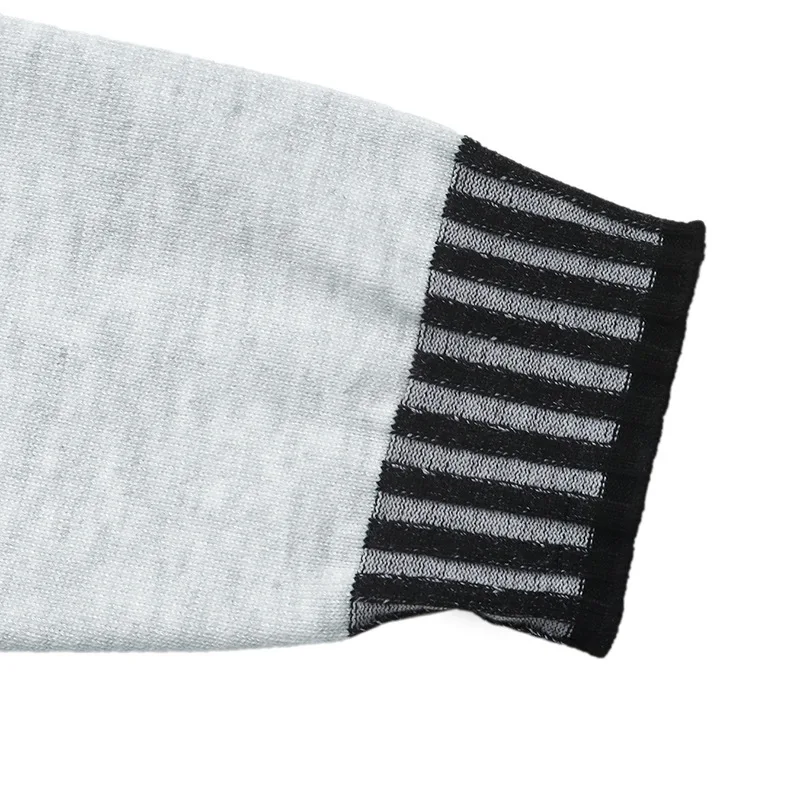 Vestido suéter con cordones de manga larga, tejido informal, a rayas, decorativo, con cuello medio alto, contraste, otoño e invierno