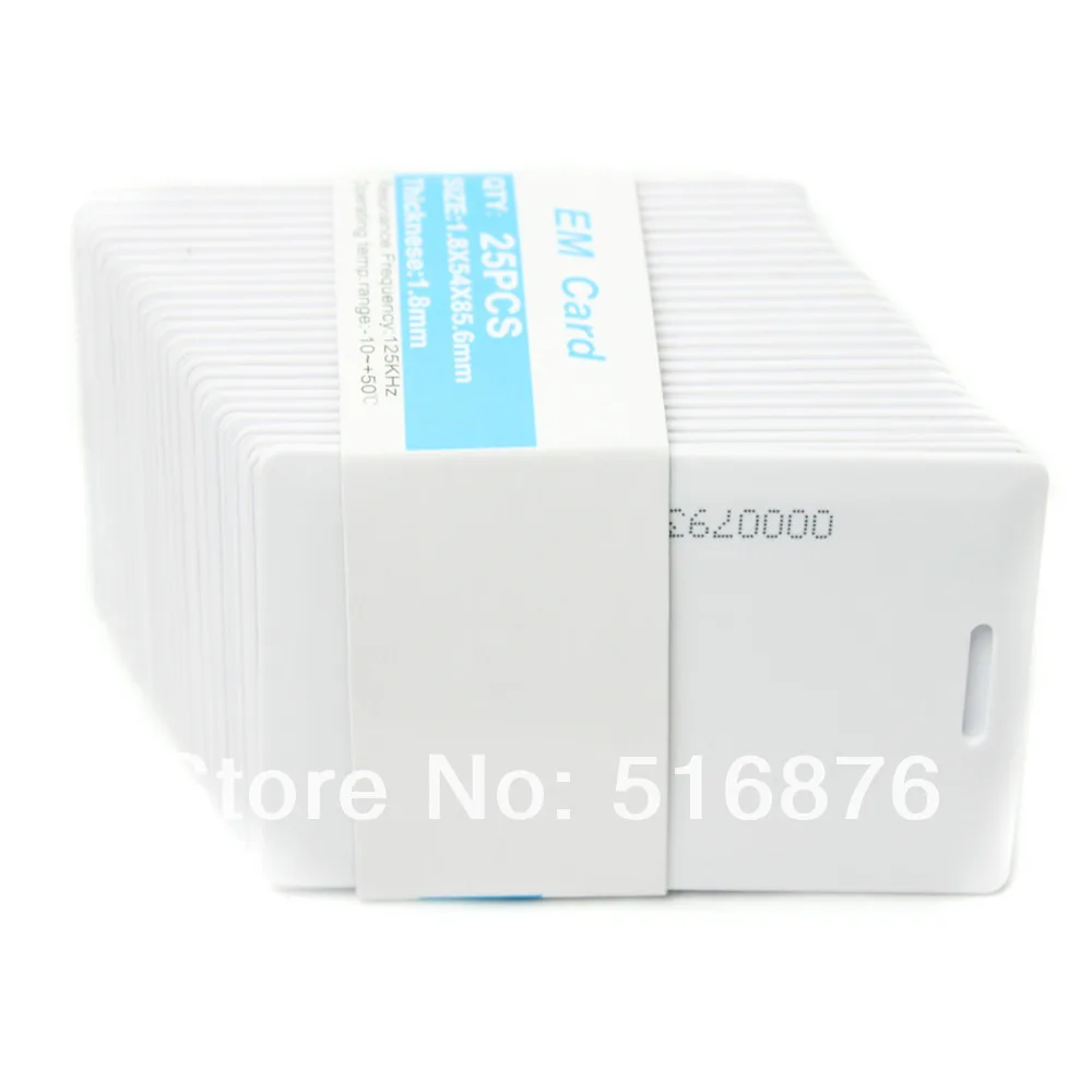 25pcs/lot 1.8mm RFID 125KHz Entry Access EM Cards ID Card RFID White Card for Access Control Time Attendance
