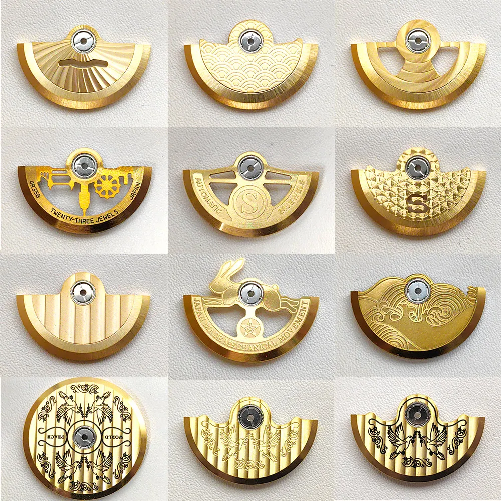 

Refit Gold NH35 Rotor Movement Hammer Parts Fit for NH36 NH38 NH39 4R35 NH35 Movement Oscillating Weight Movement Pendulum Rotor
