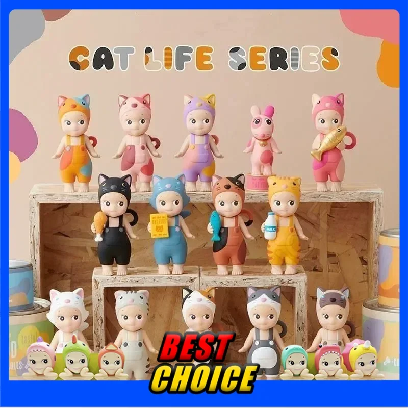 

Kawaii Sonny Angel Meow Daily Series Blind Box Toy Cat Chiu Play Doll Desktop Decoration Action Figures Ideal for Children Gift