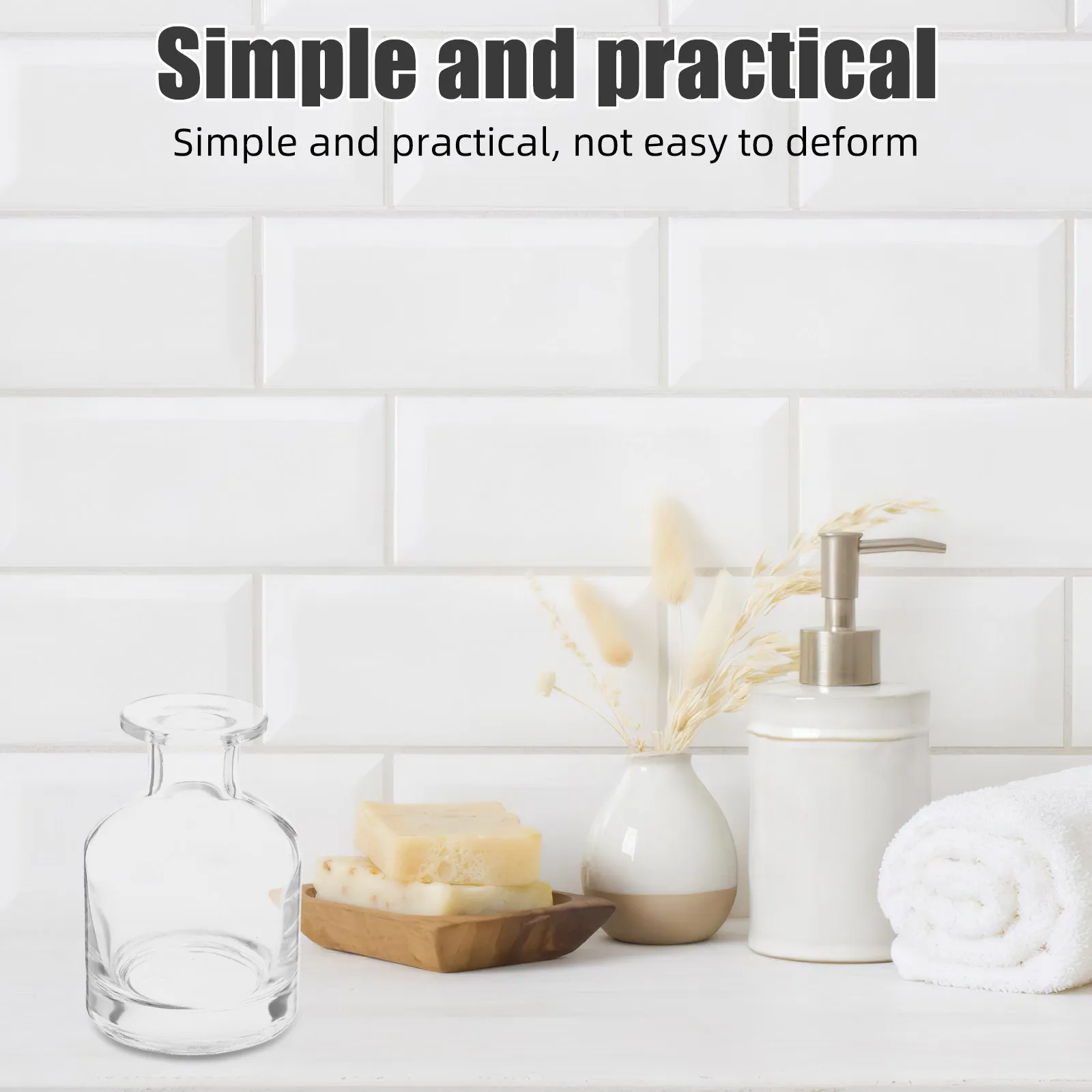 

2 шт. Стеклянные цилиндрические многоразовые флаконы для аромадиффузора, для дома и автомобиля, для эфирных масел, с палочками-диффузорами, контейнер для ароматов