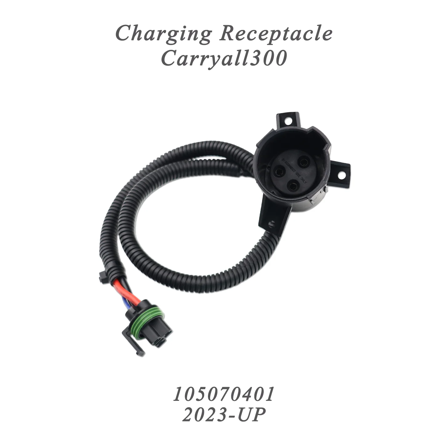 Golf cart Parts Clubcar carryall 300 2023-Up Charge Receptacle Harness Charging Socket OEM 105070401