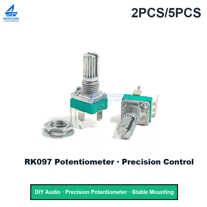 2/5PCS R097 RK097 Vertical Potentiometer with Bracket Precision 15mm Handle No Gear 3 Feet A/B10K 2K 5K 20K 50K 100K 250K 1M
