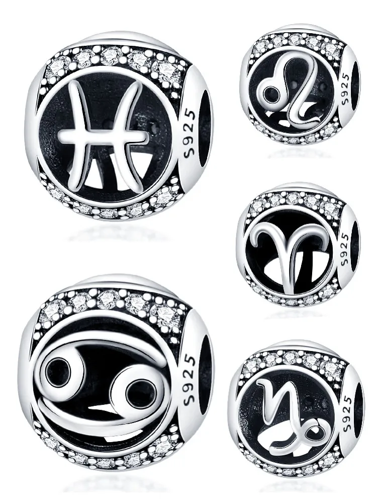 سلسلة من الفضة النقية مكونة من اثني عشر كوكبة من الخرز للنساء ، أساور ذاتية الصنع ، هدايا مجوهرات راقية ، حبات اليرو ، محظوظ ، S925 #2