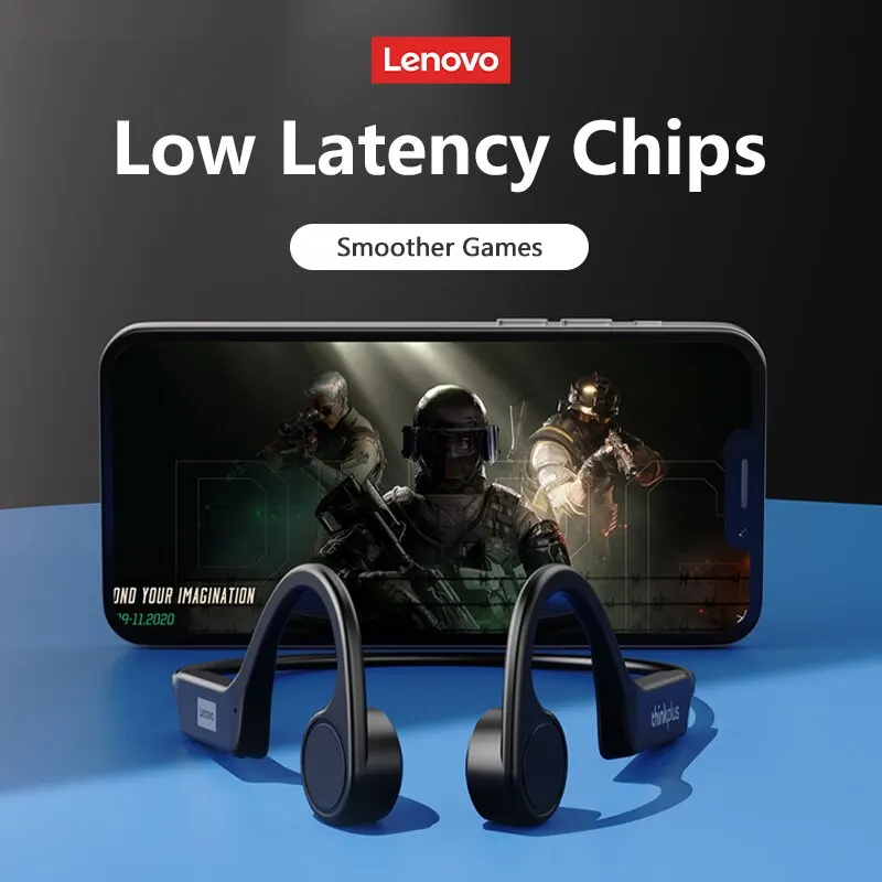 Lenovo X4 Cuffie Bluetooth a conduzione ossea Auricolari sportivi Cuffie wireless impermeabili con microfono Gancio per l\'orecchio TWS Bass Hifi