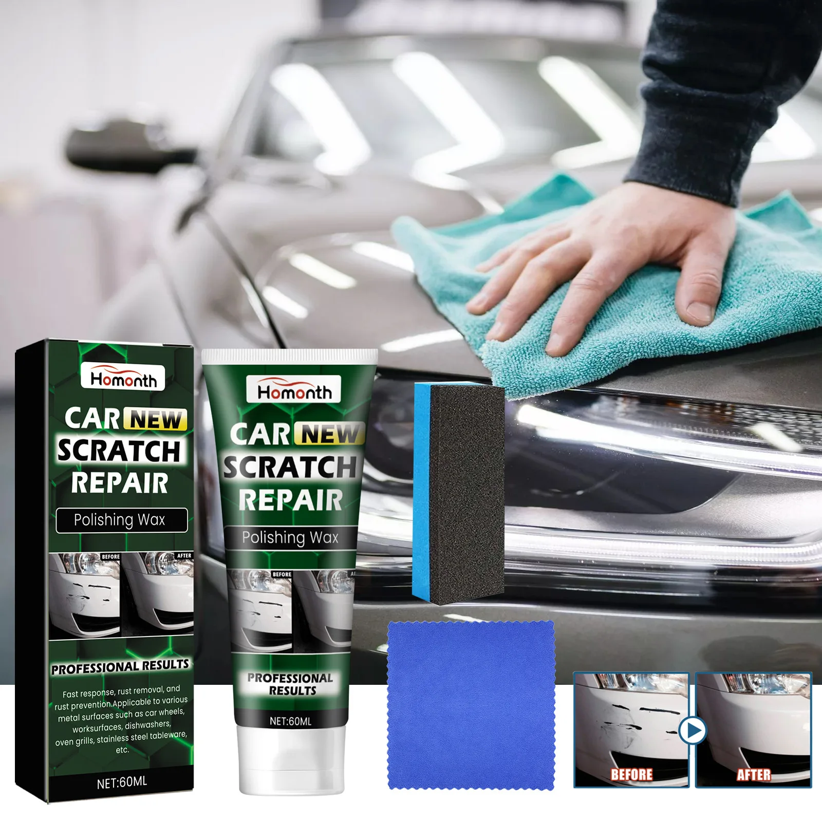 

60ml Car Scratch Repair Wax - Polish Restore Paint, Helps Reduce Minor Scratches & Swirl Marks, Easy To Apply for All Car Colors