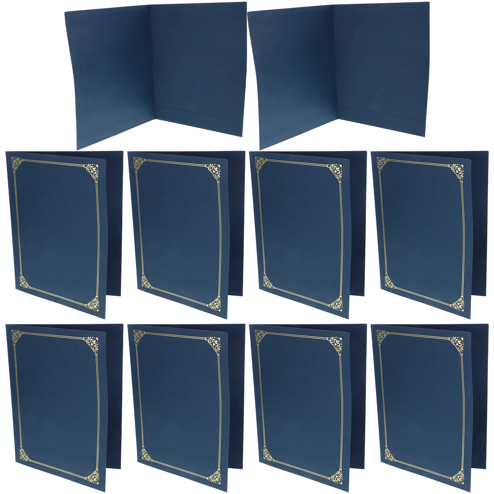 

10pcs Certificate Covers 125x98mm Gold Foil Border for Diplomas Awards Graduation Document Holders Envelopes