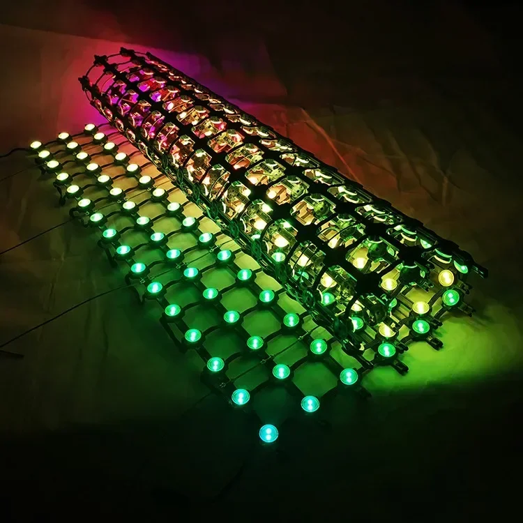 Hot sales Outdoor Flexibele Scrolling Light Emitting Diode Grid Display Transparant Raster