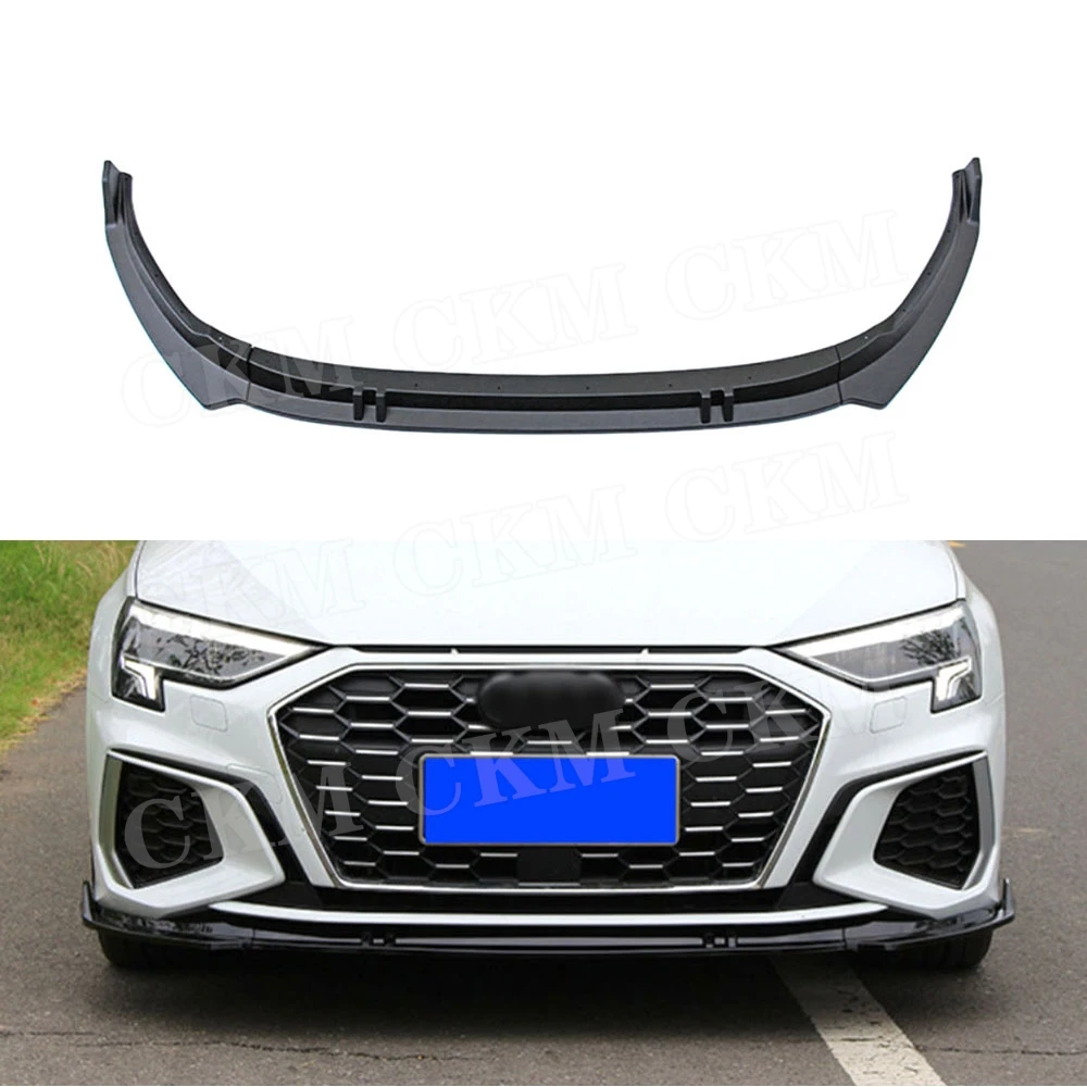 

CKMUUER ABS передний бампер, спойлер для губ, защита для подбородка, автомобильный бампер, Стайлинг, комплекты кузова, аксессуары для Audi A3 Sline Sport 2021+