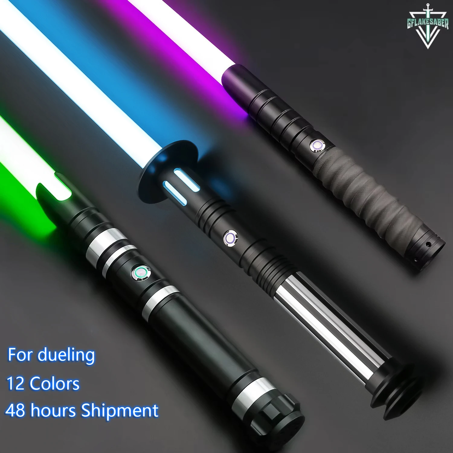 TXQSABER Smooth Swing RGB Lightsaber Heavy Dueling 57.5 ซม.สําหรับเด็กโลหะ Hilt ดาบเลเซอร์ 12 สี 4 เสียง Jedi