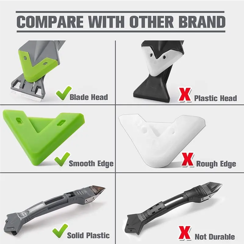 ABWR-Juego de herramientas para mejorar el hogar, Kit de calafateo de silicona 5 en 1, raspador, removedor suave, acabado de lechada para eliminación de moldes de suelo