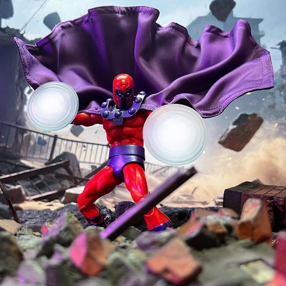

1/12 Hand Crafted Custom Wired Purple Red Cape Cloak Coat For 6" SHF Mafex Magneto Body (No Figure)