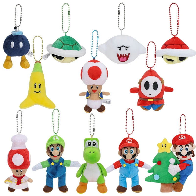 

Cartoon Plush Pendant Christmas Tree Mario Triple Bananas Luigi Koopa Troopa Shy Guy Toad Yoshi Doll Backpack Keychain Pendant