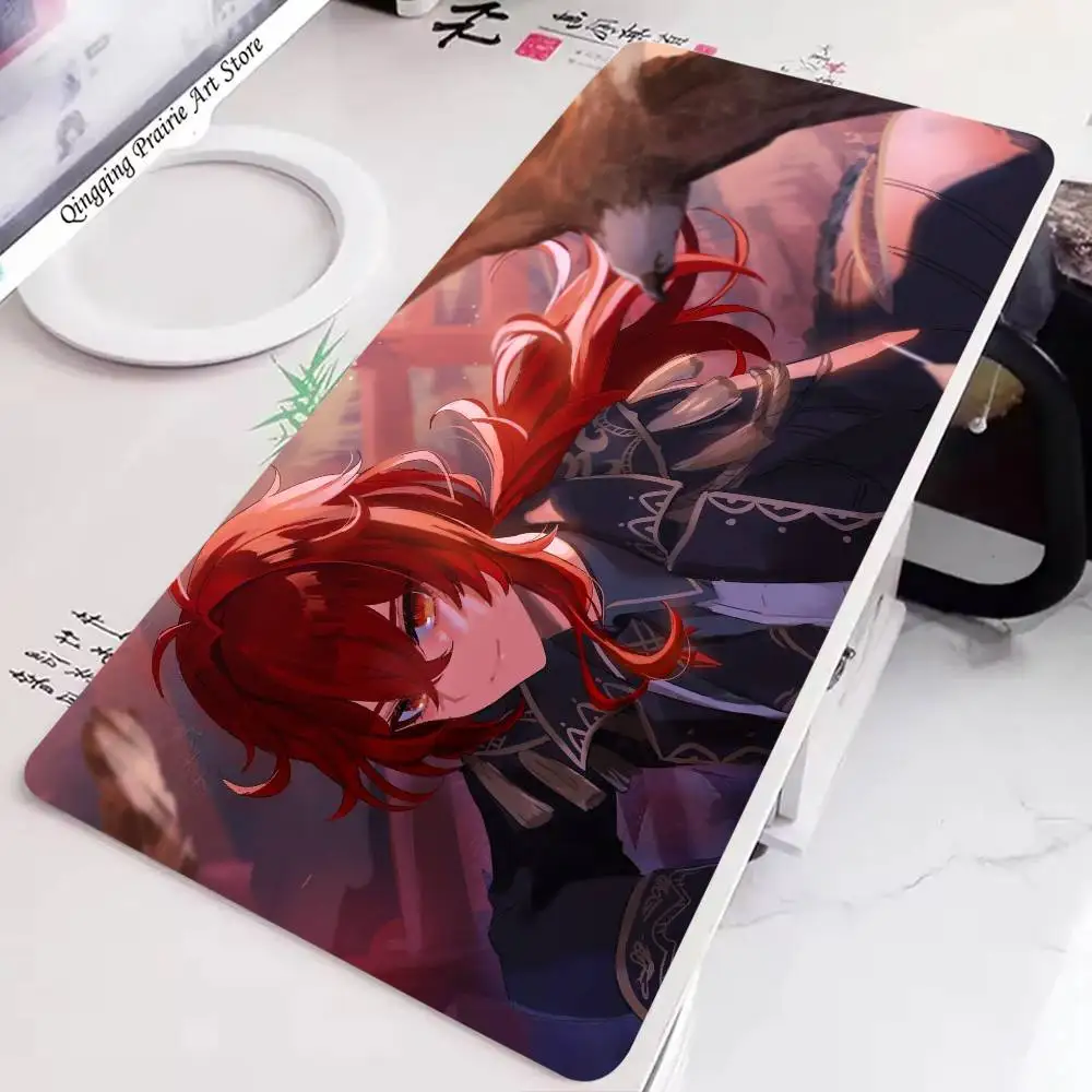 Diluc Ragnvindr NIME genshin Impact Mousepad Non-slip Suitable For Office Computers Laptops E-sports Game Desk Mats XXL Keyboard