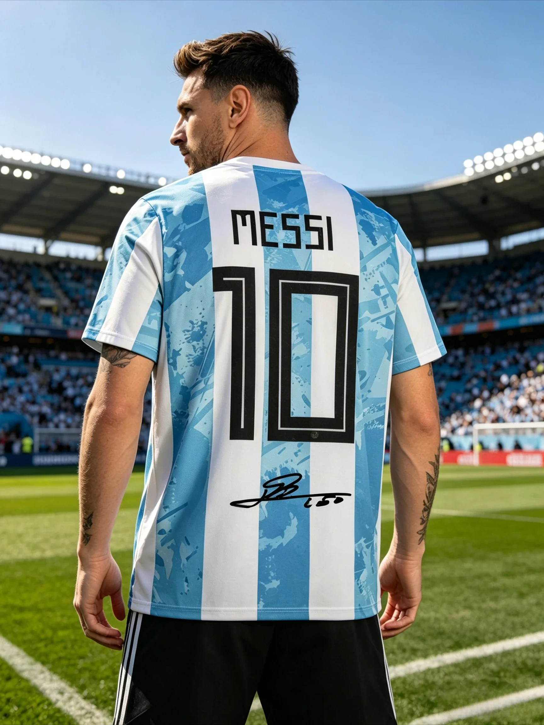 Argentina 2026 Hot Messi No.10 Printed T-shirt Men Short Sleeve Crewneck Football Legend Fan Commemorative Sport Jersey
