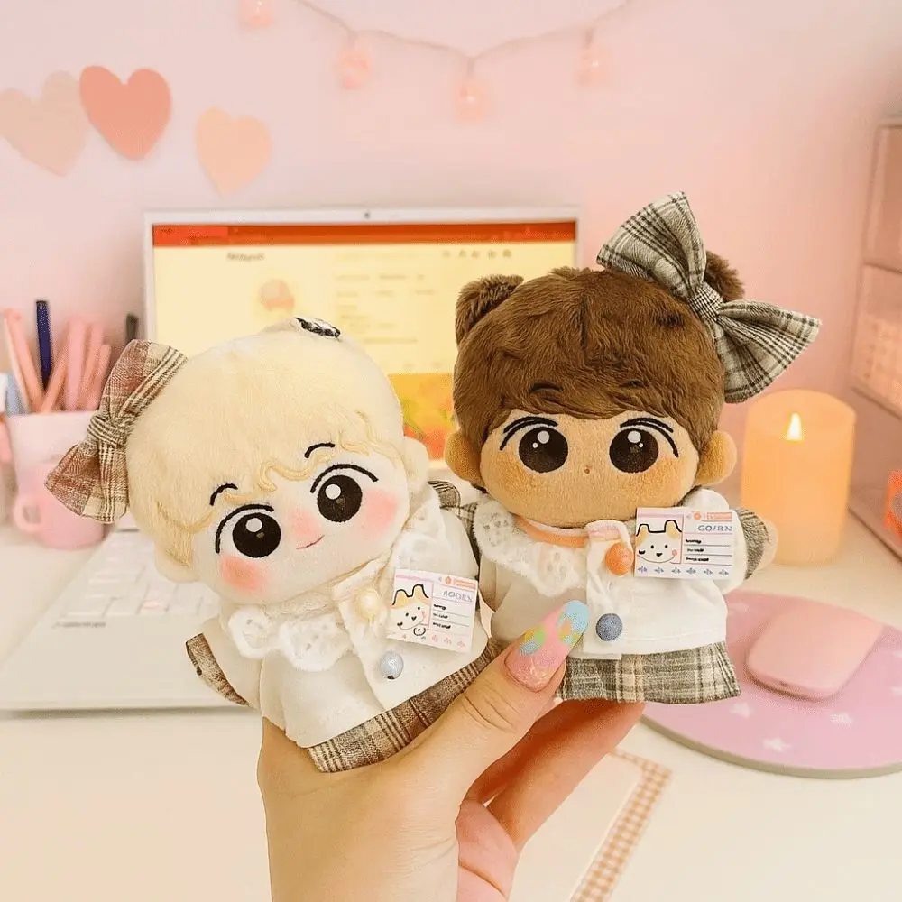 

For 10CM Doll Cotton Doll Rompers Cartoon Design Miniature Clothes Plush Doll Outfit Cute Soft Cotton Mini Doll Clothes