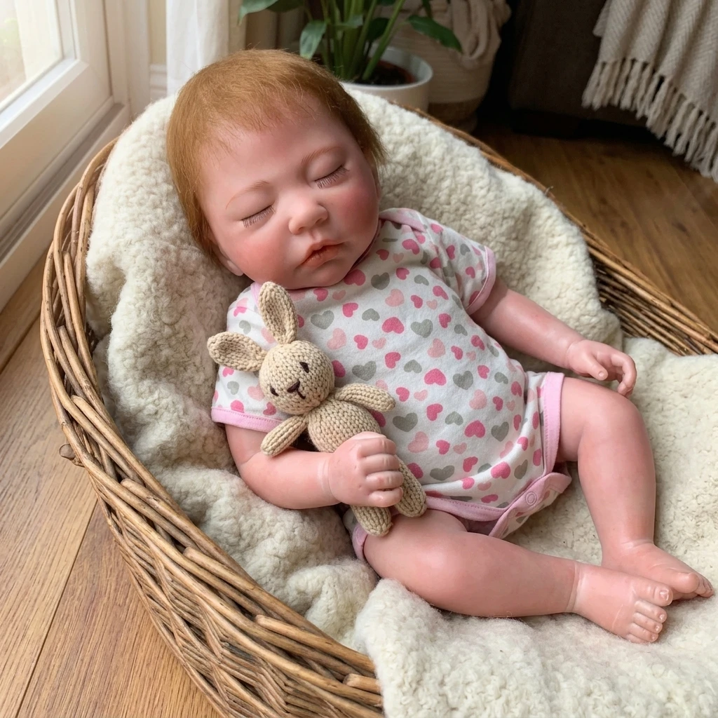 18 -20 Inch Cloth Body Reborn Doll Toy Rooted Hair Bebe Newborn Doll With Heart Clothes