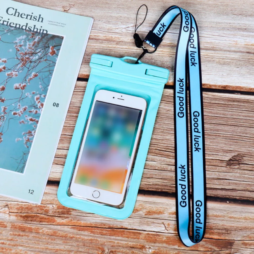 

Air Bag Halter Waterproof Phone Case Lanyard Universal Mobile Phone Bag Touchable PVC Phone Protector Pouch Underwater