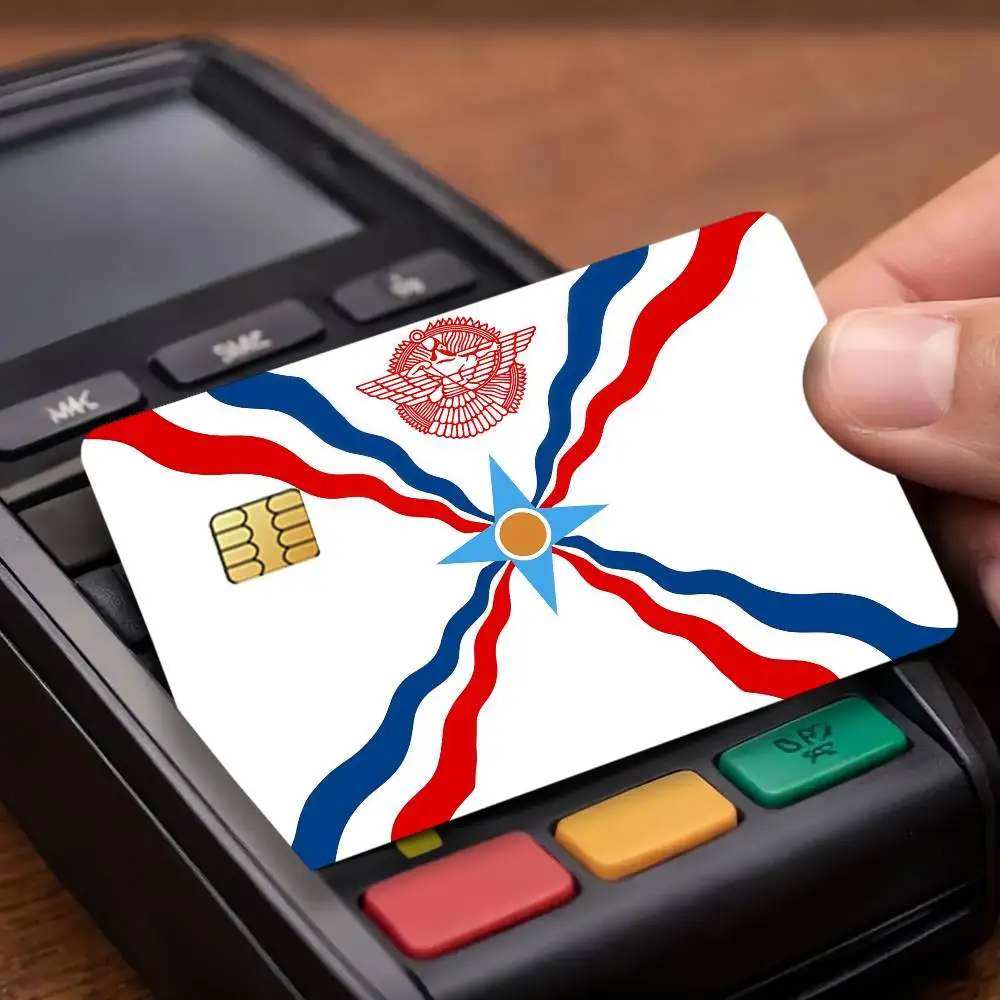 Assyrian People Flag Credit Skin Cover Card Stickers 4PCS Film Bus Pass Front Decoration Bank Debit Waterproof