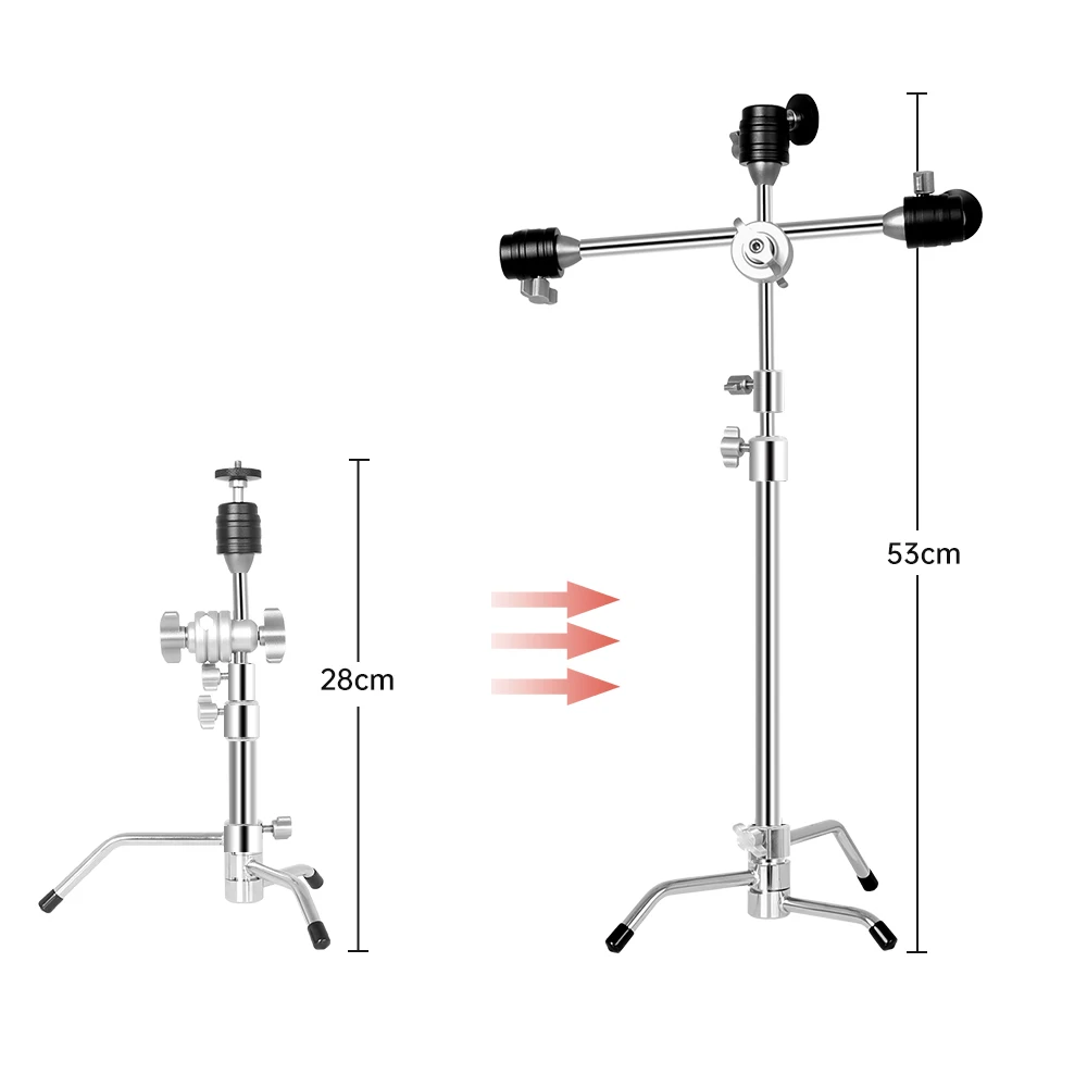 SH 31x18.5x7cm Adjustable C-stand Three-position Tripod Multi-functional Universal Lamp Stand Suitable For Live Broadcast Light