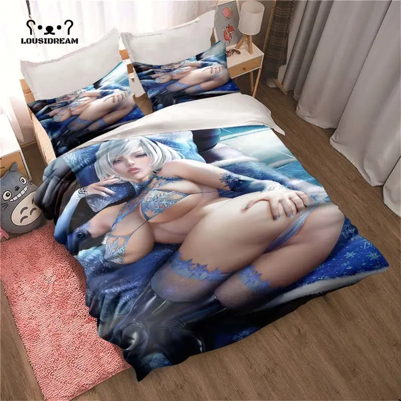 Sexy Anime 2B Nier Sex Art Bikini King Twin Double Child Bedding Set Microfiber or Polyester Duvet Cover Set