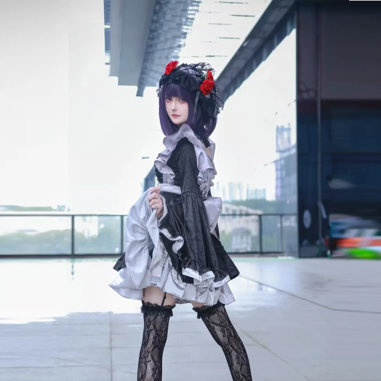 أنيمي فستاني حبيبي مارين كيتاجاوا تأثيري حلي مجموعة كورو شيزوكو خادمة فستان فستان الهالوين حتى لوليتا تأثيري مجموعة