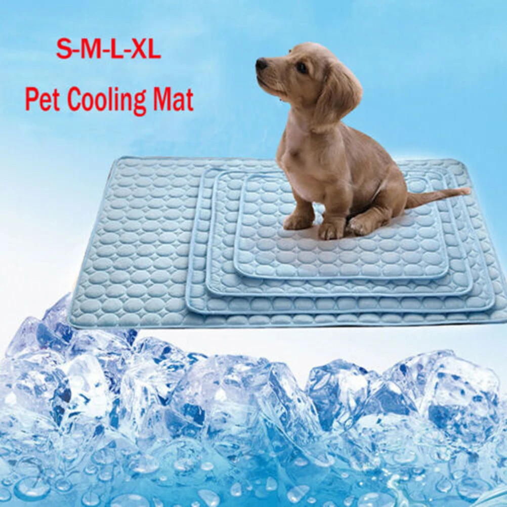 

Pet Cooling Mat Indoor Self Blanket Pad Outdoor Rest Summer Bed Breathable Ice Silk