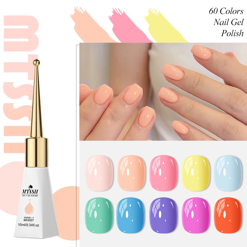Mtssii 10 مللي أحمر أسود أبيض أخضر نيون هلام طلاء الأظافر قاعدة معطف فوقي 60 ألوان شبه دائم هلام مسمار الفن الورنيش لوازم #5