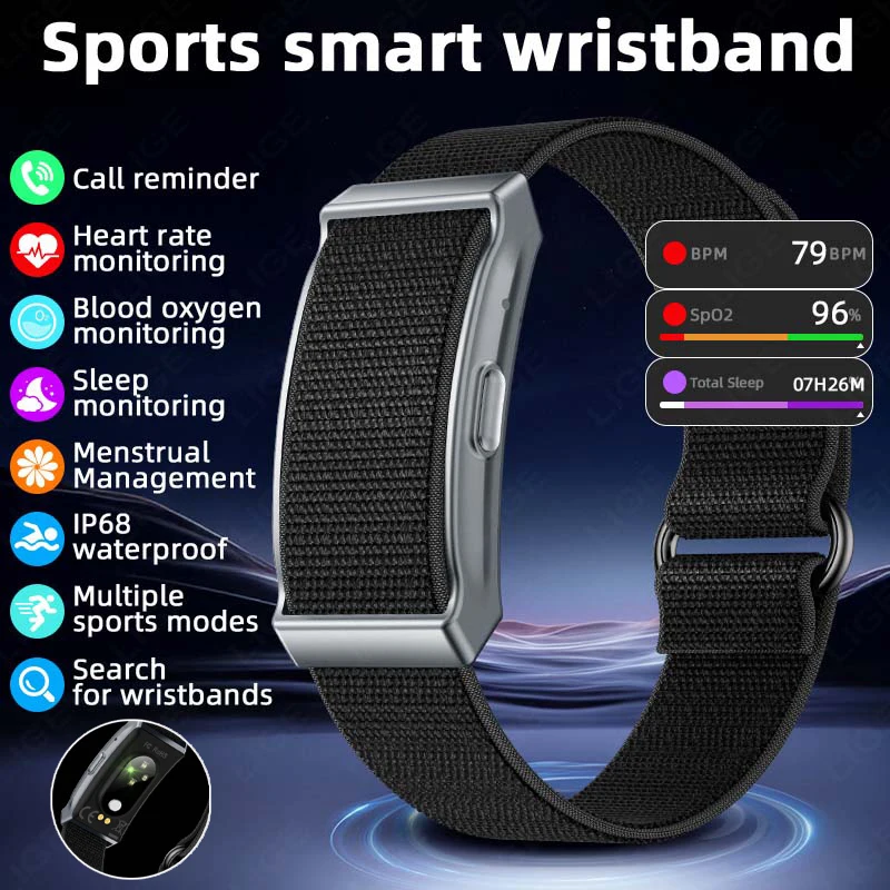 

LIGE No Screen Smart Watch Men IP68 Waterproof Sports Smart Bracelet Ladies Health Heart Rate Monitor Men Women Smart Wristbands