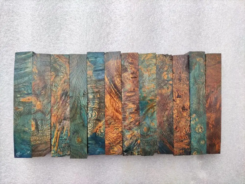 19x19x120mm Pen Blank QG Cyclobalanopsis Colorful  Stabilized Burl Wood