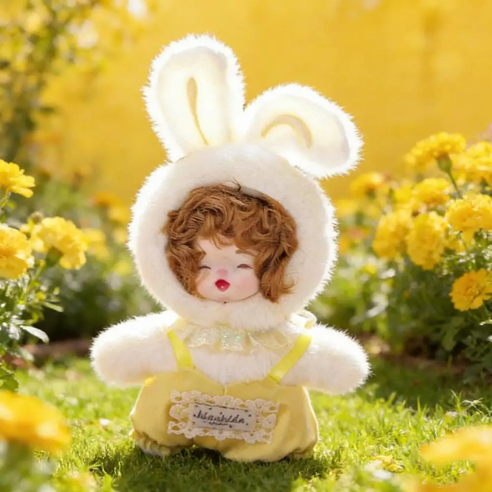 15 cm süße Plüschpuppe Schlüsselanhänger mit Vinylgesicht weiche Kawaii Puppe Desktop Ornament Rucksack Anhänger Kinder Überraschungsgeschenke