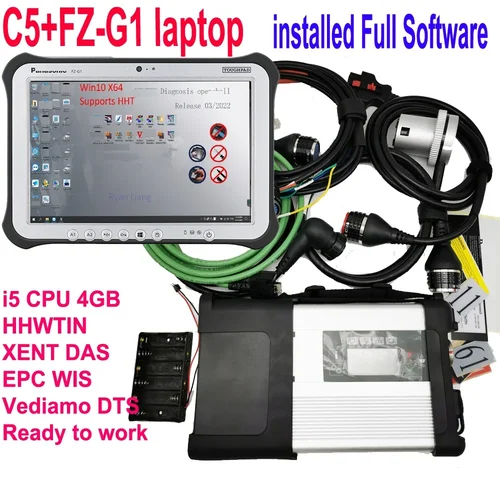 탑 MB 스타 C5 노트북 SSD 와이파이 C5 노트북 태블릿 FZ-G1 C5 멀티플렉서 SD 연결 자동차 트럭 진단 도구