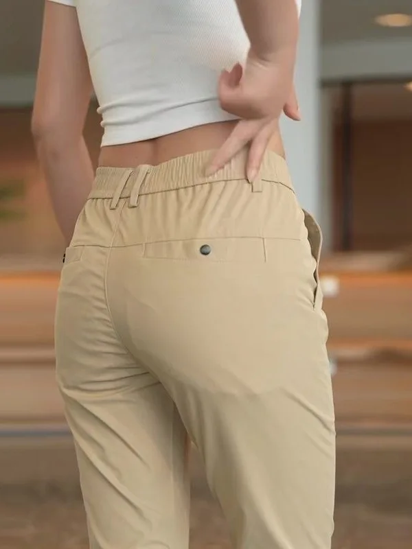 Men's Straight Leg Casual Pants Breathable Sporty Loose Fit Stylish Nine-Foot Business Casual Trousers Korean Style