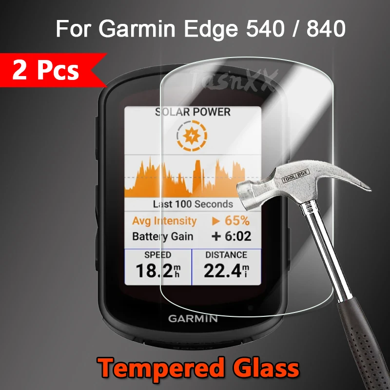 2Pcs For Garmin Edge 540 840 Solar Cycling Computer Clear Ultra Slim 2.5D 9H Tough Tempered Glass Premium Screen Protector Film