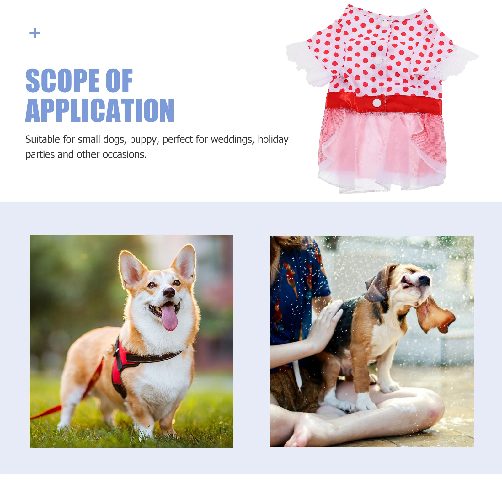 

Princess for Dogs Breathable Pet Clothes Red S Summer Costume Puppy Skirt Dog Dress Small Size Pet Dress Skirt For Dogs