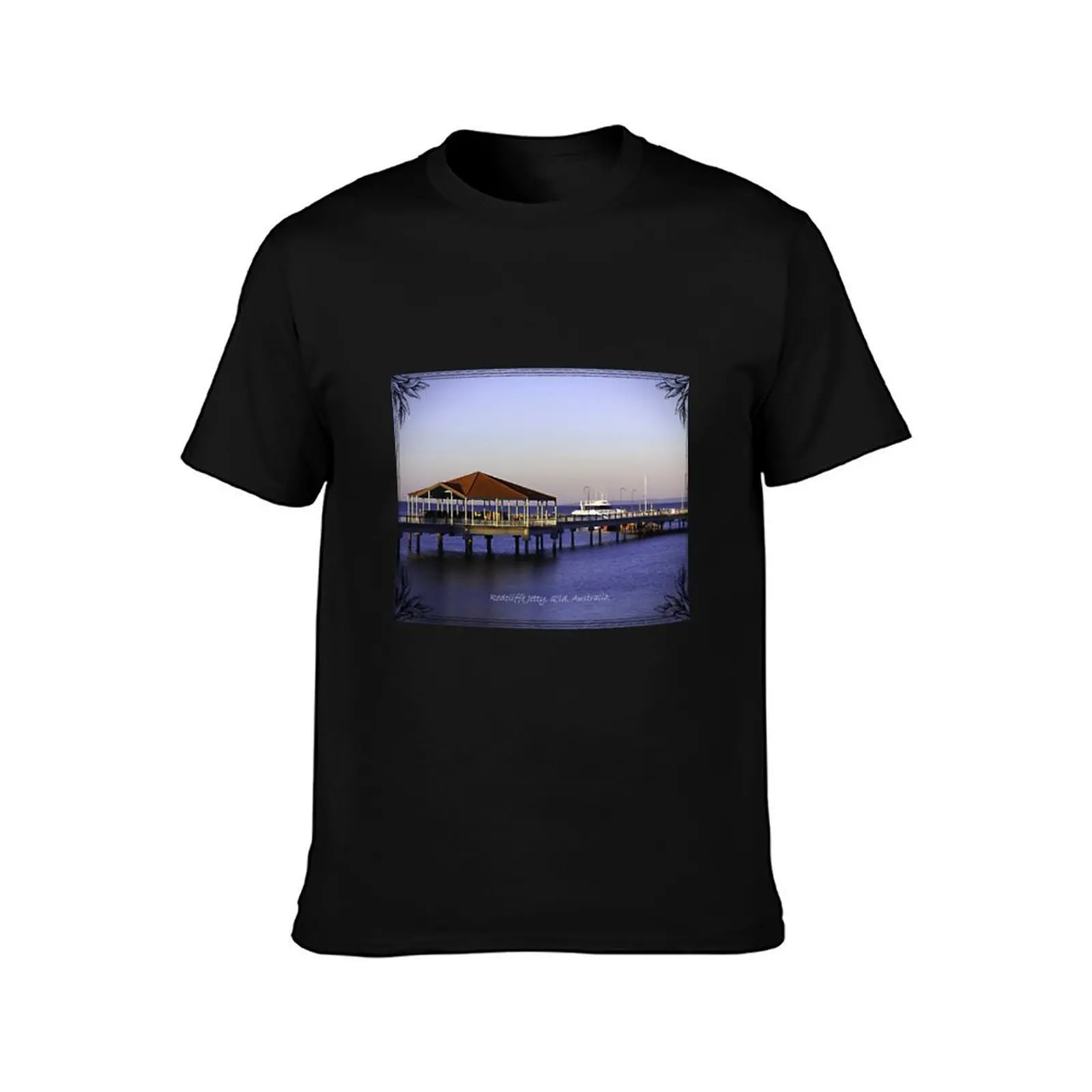 The Redcliffe Jetty, Q'ld, Australia T-Shirt Retro Style Print Casual Top T-Shirt