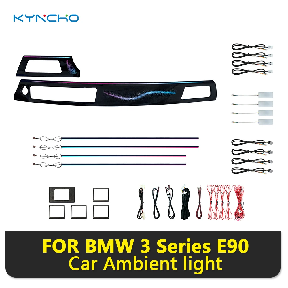 For BMW 3 Series E90 64 Colors LED Car Ambient Light Kit Dream color RGB Bluetooth App Control Symphony Auto Interior Lighting