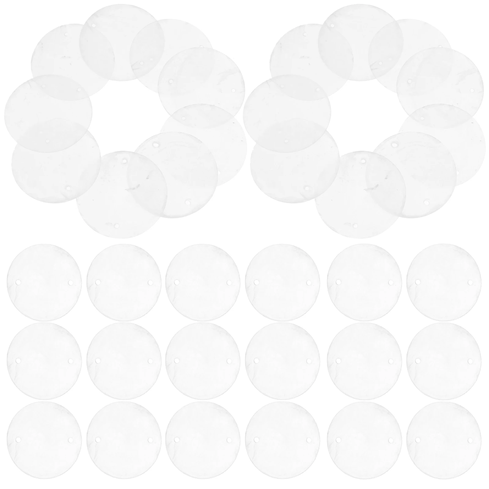 

100 Pcs Shell Sheet Decoration Flat Round Shells Beads Circle Home Charms Bulk Part Connector Shaped Hobby Sea Manual Mother