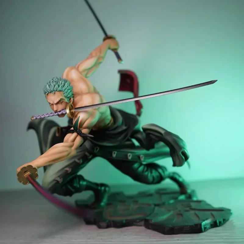 One Piece Handheld Solo Small Ornament Three Thousand World Anime Peripheral Male Birthday Gift Three Knife Flow One Piece Model view 4
