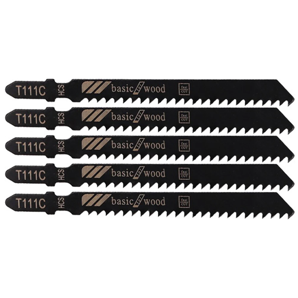 5pcs T111C จิ๊กซอว์ใบมีดลูกสูบ HCS ใบเลื่อยตัดสําหรับพลาสติก Softwood Chipboard ตัดไม้ DIY เครื่องมือ