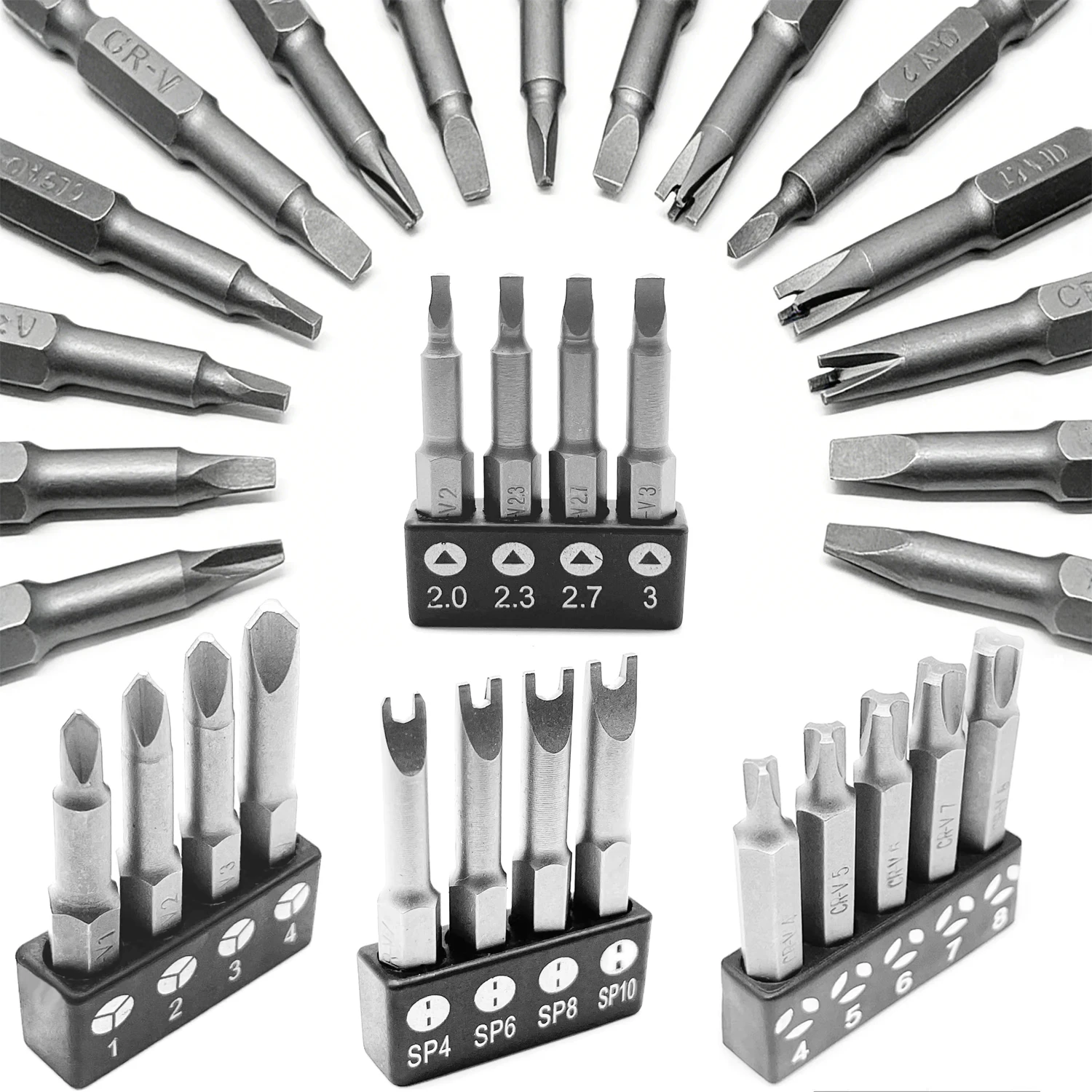 Precision Y U Shaped Triangle Screwdriver Magnetic Bit 1/4in Inner Cross Three Points Screw Driver Security Tip For Power Drill