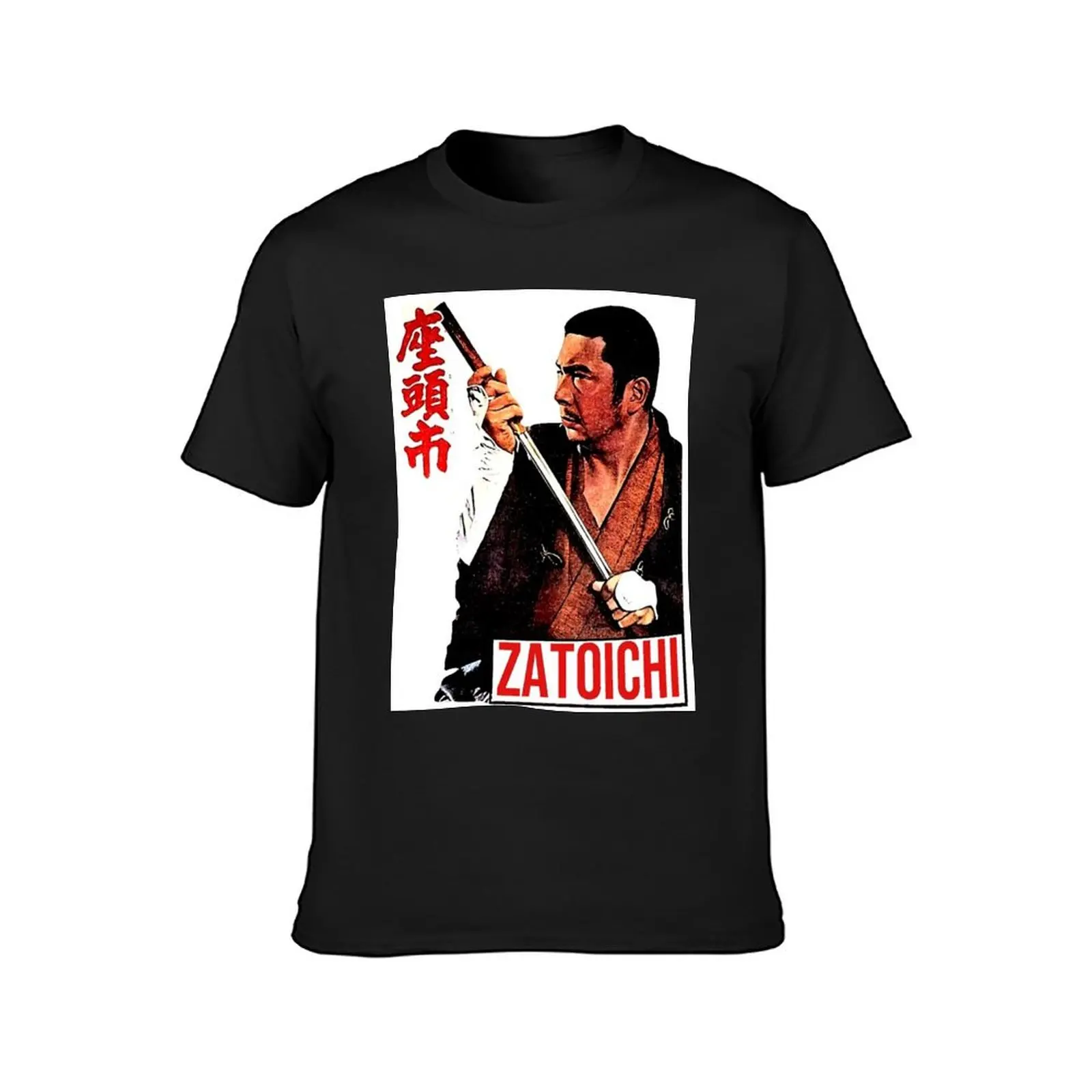 ZATOICHI The Blind Swordsman Shintaro Katsu Classic Movie Film T-Shirt funnys Aesthetic clothing T-shirts for men cotton