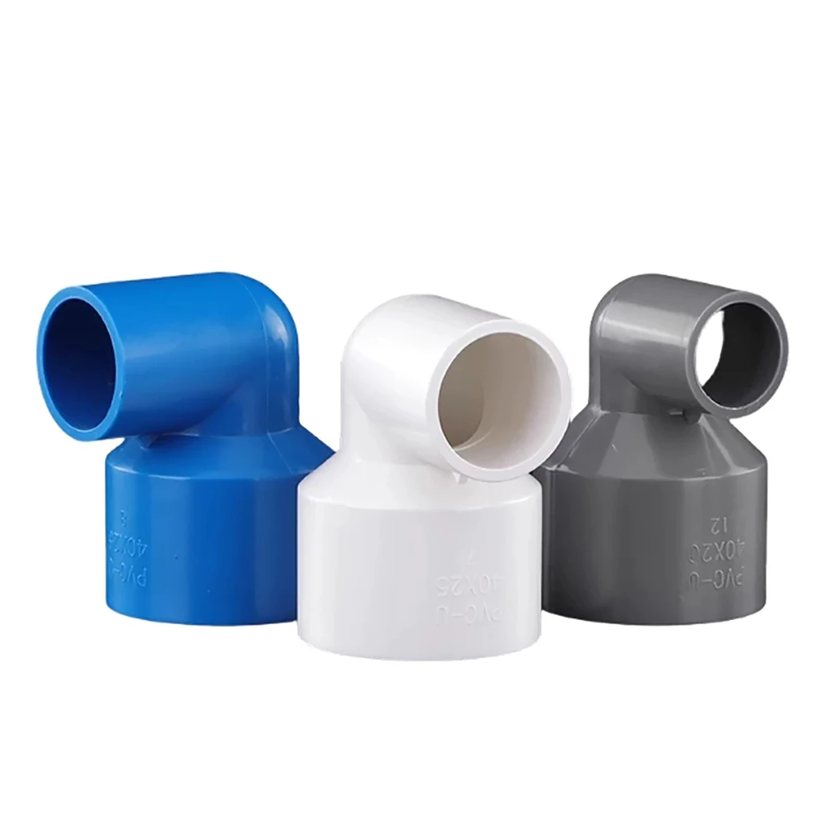 ID 20/25/32/40/50/63/75/90/110mm 90 Degree Elbow Reduce Connector PVC Pipe Fitting Garden Water Fish Tank Connector DIY 3-Color