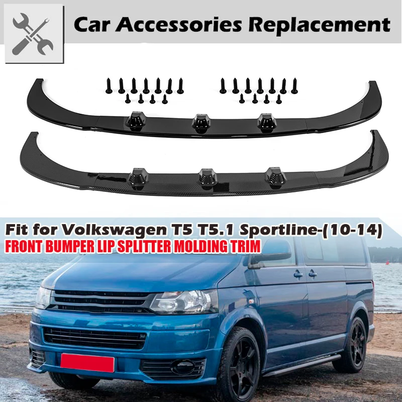 Rhyming Car Front Bumper Splitter Lip Spoiler Diffuser Modified Accessories Fit For Volkswagen T5 T5.1 Sportline 2010-2014