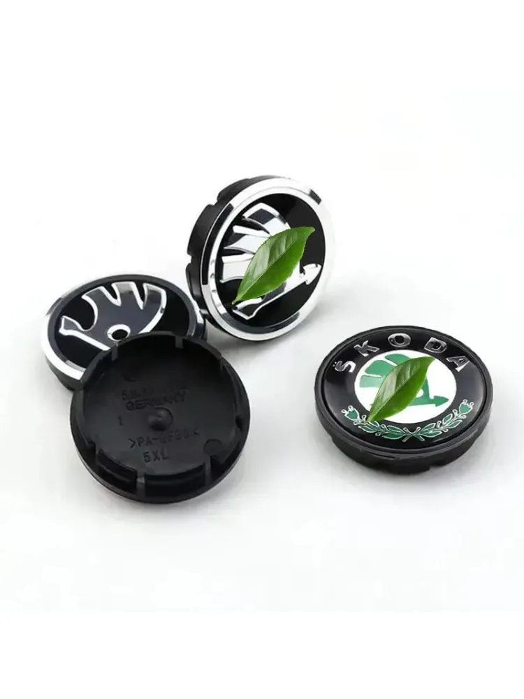 Centre de roue de voiture, 56mm 60mm, 4 pièces, emblème de couverture de jante pour Skoda Octavia 2 3 Fabia Rapid Superb Kodiaq Karoq Kamiq Yeti